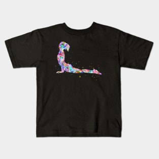 Yoga upward facing dog Kids T-Shirt